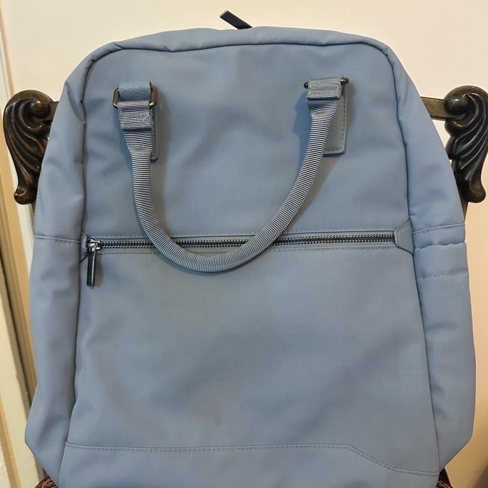 Stylish Blue Backpack and laptop